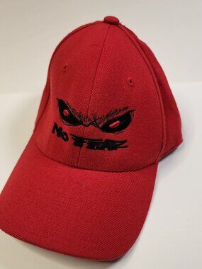 No Fear Vintage 90s Flex-Fit Baseball Cap — Red, Size S/M | Iconic Eyes Logo
